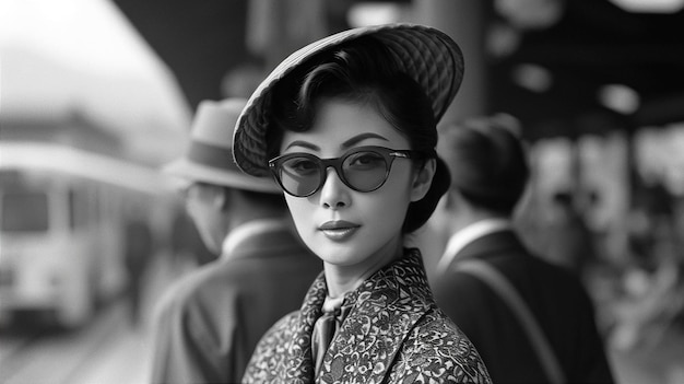 photo of asian woman 1960s fashion style