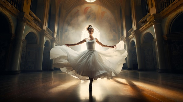 photo ballerina in white dress