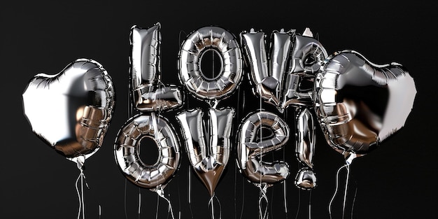 Photo of Balloon with Text I Love You in Champagne Photography