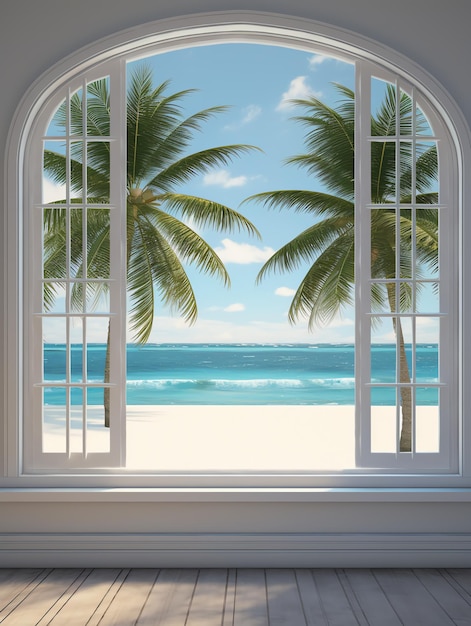 Photo Of A beachfront villa with palm trees and the ocean providing beautiful scenery outside the