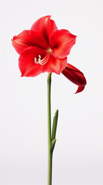 Photo of beautiful Amaryllis flower isolated on white background