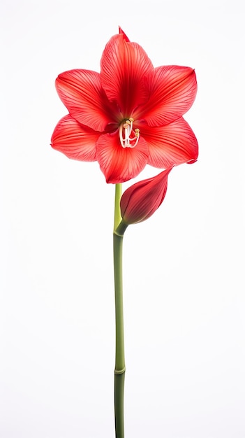 Photo of beautiful Amaryllis flower isolated on white background