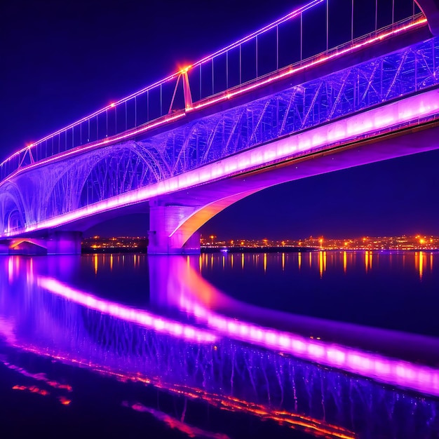 Photo of beautiful_bridge night creative ai