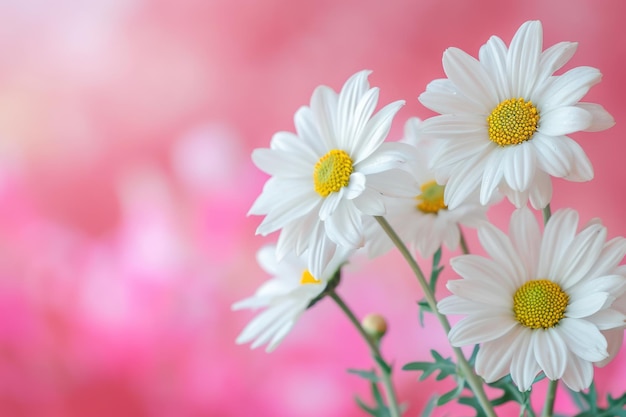 Photo beautiful daisies with pink background