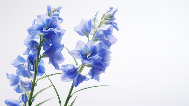 Photo photo of beautiful delphinium flower isolated on white background