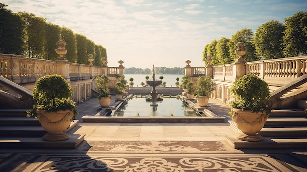 Photo of the beautiful gardens of the Palace of Versaille France