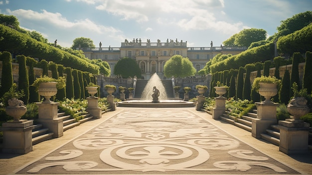 Photo of the beautiful gardens of the Palace of Versaille France