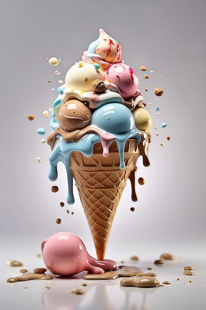 A photo of beautiful ice cream AI Generated