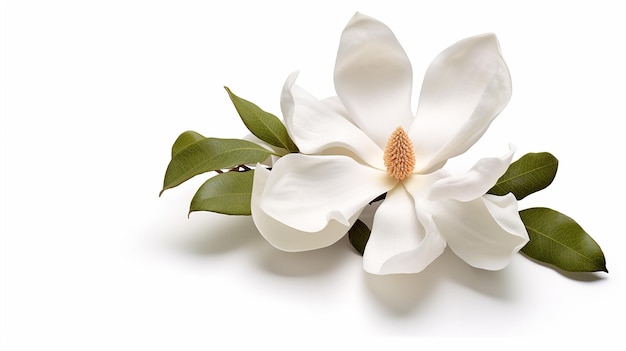 Photo of beautiful Magnolia flower isolated on white background