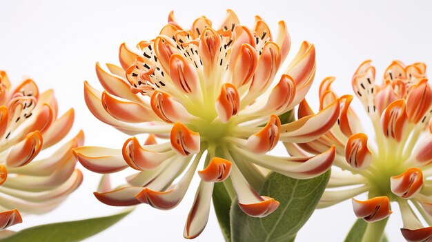 Photo of beautiful Milkweed flower isolated on white background