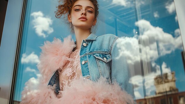 Photo of a Beautiful Model in a Light Pink Fluffy Dress