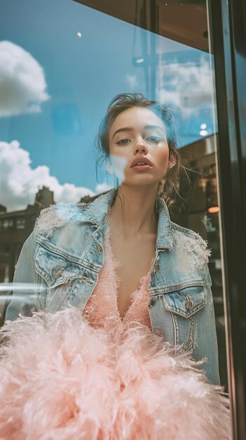 Photo of a Beautiful Model in a Light Pink Fluffy Dress