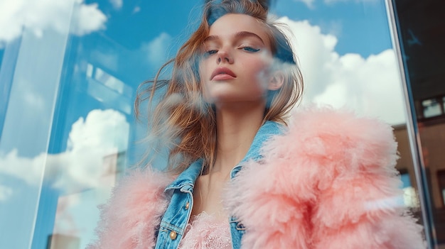 Photo of a Beautiful Model in a Light Pink Fluffy Dress