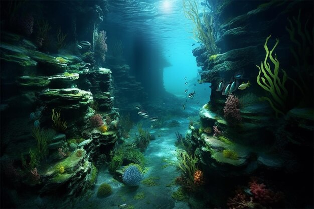 photo of beautiful scenery under the sea