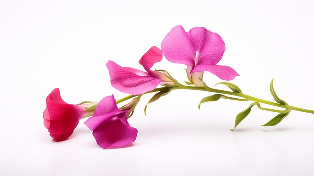 Photo of beautiful Sweet Pea flower isolated on white background