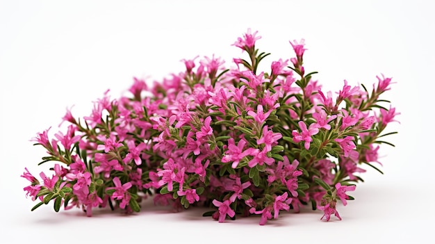 Photo of beautiful Thyme flower isolated on white background