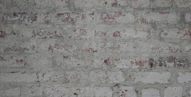 photo of beautiful vintage brick wall in house interior, wide panorama of brick wall