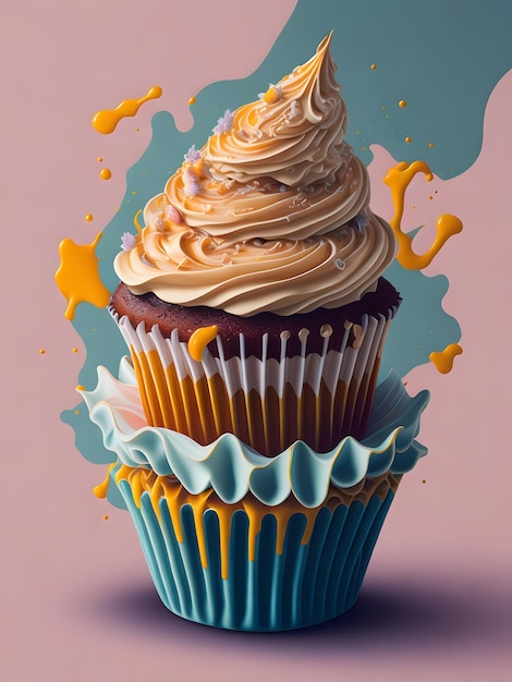 Photo of a beautiful vivid cupcake