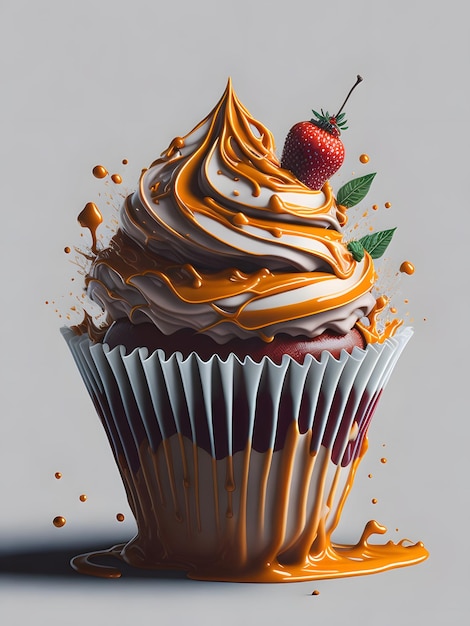 Photo of a beautiful vivid cupcake