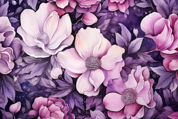 photo beautiful watercolor floral background