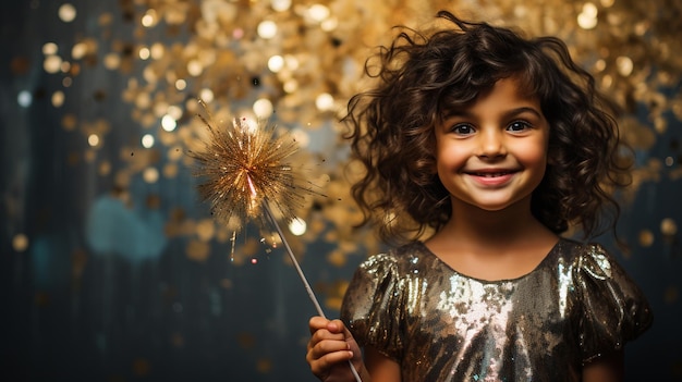 photo beautiful woman celebrating new year concept generated by AI