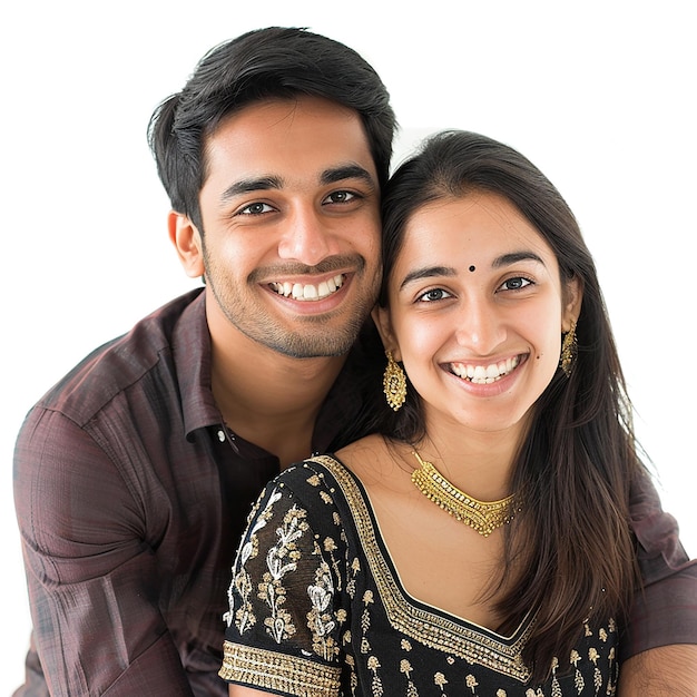 Photo of Beautiful Young Indian Couple Smiling