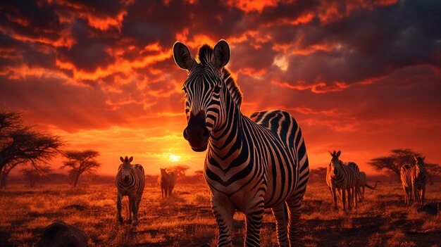 Photo a beautiful zebra standing on dry grass at Pilanesberg national park on a sunny day