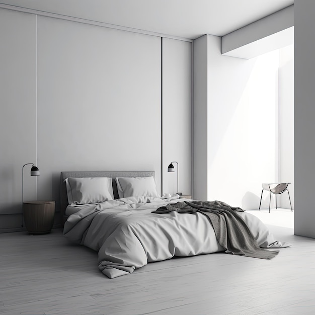 Photo bedroom minimalism isolated