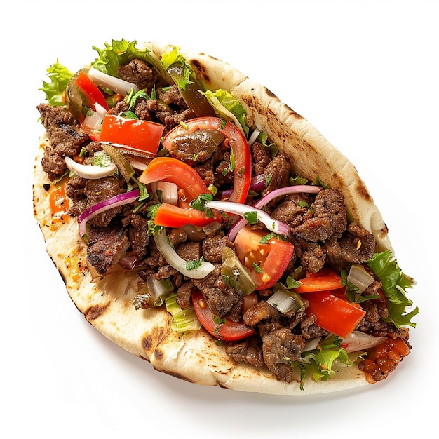 Photo of beef tacos on White Background