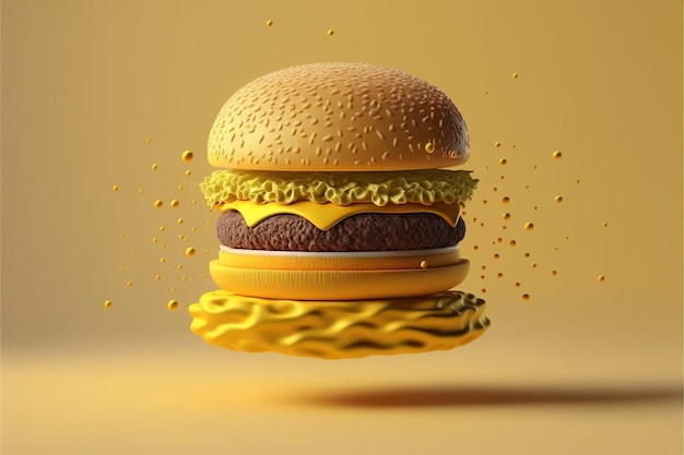 Photo photo big sandwich - hamburger burger - 3d burger 04