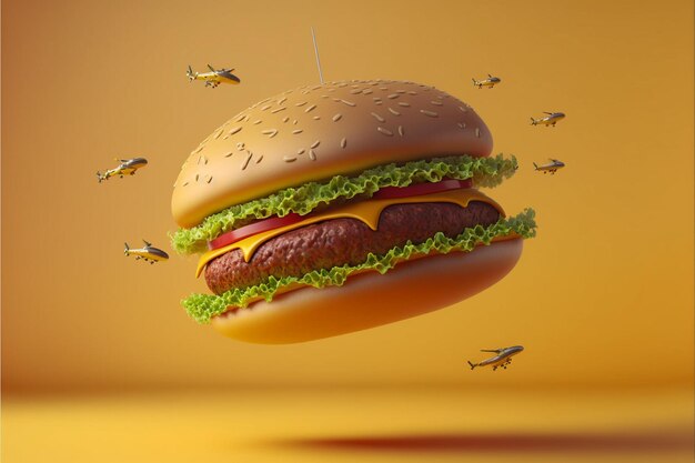 Photo big sandwich - hamburger burger - 3d Burger 05