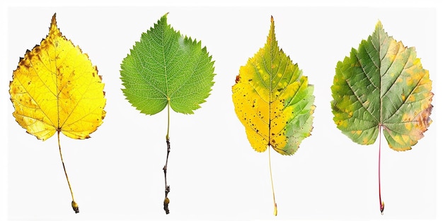 Photo photo of birch tree leaves