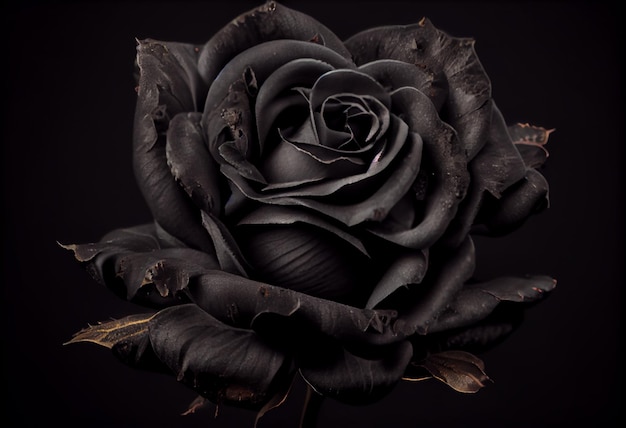 Photo black rose flower close up dark roses background Generate Ai