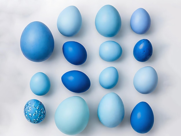 Photo blue easter egg isolated on white background_ai_generated