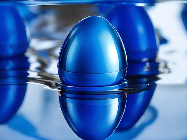 Photo blue easter egg isolated on white background_ai_generated