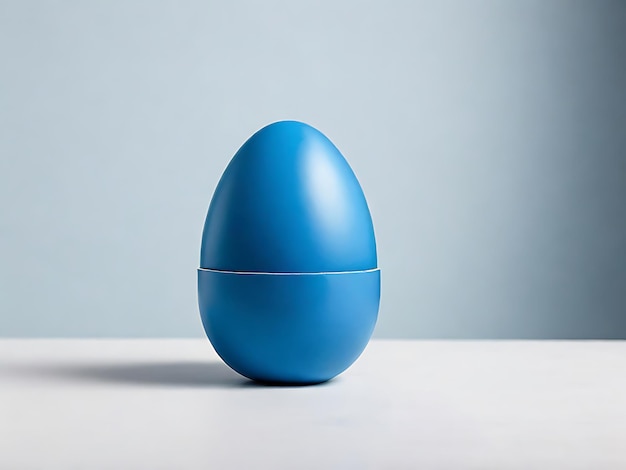 Photo blue easter egg isolated on white background_ai_generated