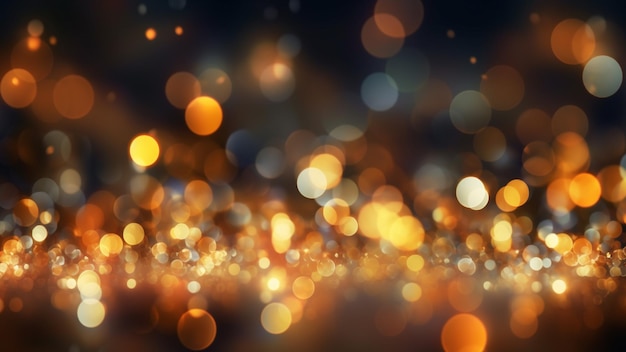 Photo blurred bokeh style lights in the evening with dark abstract texture