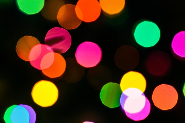 Photo of bokeh lights on black background