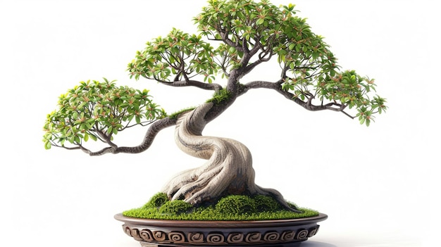 photo of Bonsai tree in a pot in isolated background A Perfect Bonsai Plant AI Generated