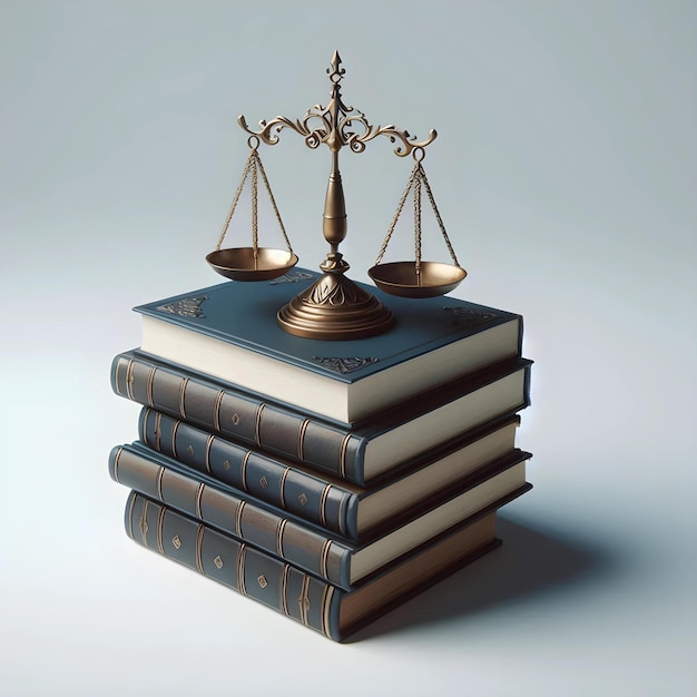 Photo photo of books and old scales blue aesthetic elegant law justice