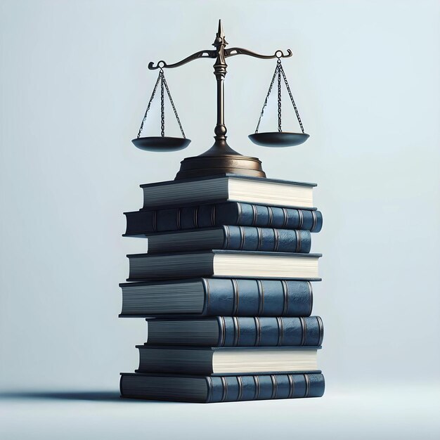 Photo photo of books and old scales blue aesthetic elegant law justice