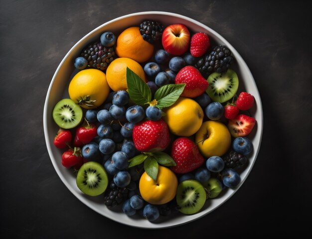 Photo a bowl of fruit food on a table on World Food Safety Day with generative ai