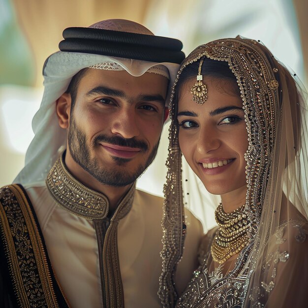 Photo photo of a bride and groom pose for a photo