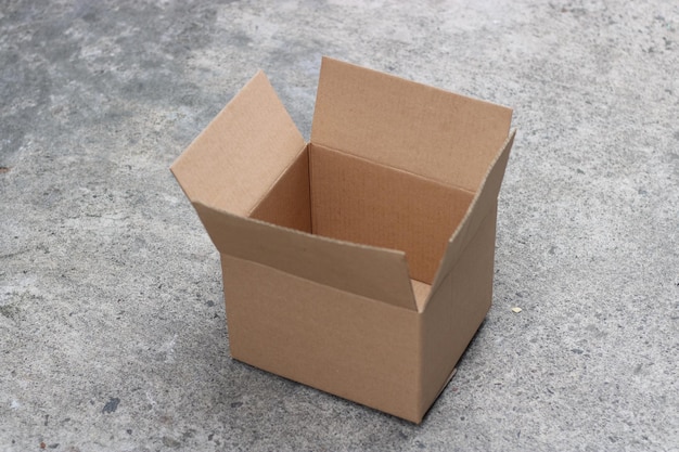 Photo of brown cardboard box open top