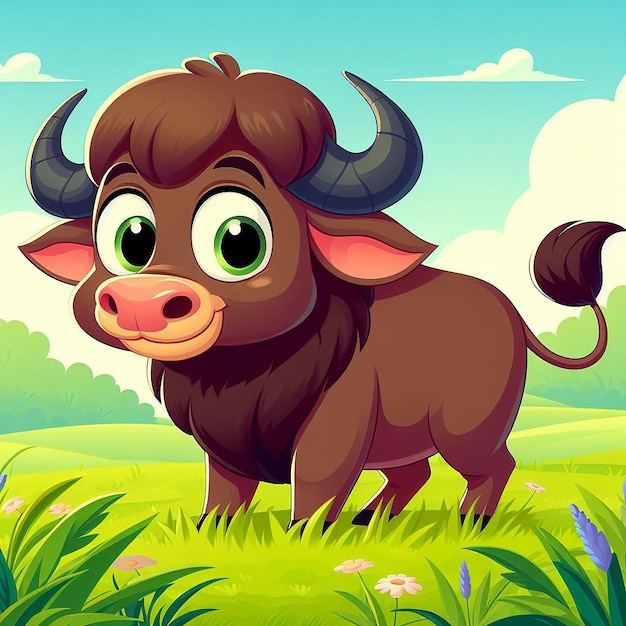 A photo of buffalo disney cartoon style AI Generated