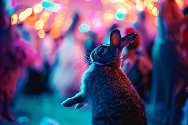 Photo of A bunny dancing at a party