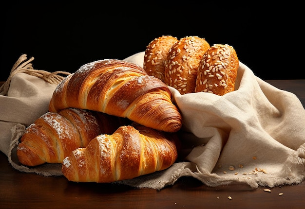 Photo of buns with sesame seeds for burger buns bread with wheat and sesame seeds