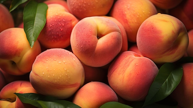 A photo of a bushel of peaches