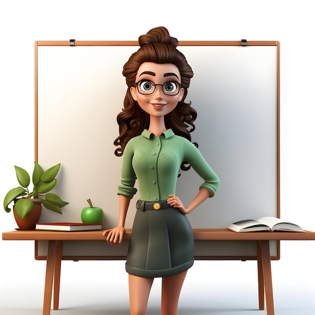 Photo Business woman in business clothes employee of the company cartoon style generative ai