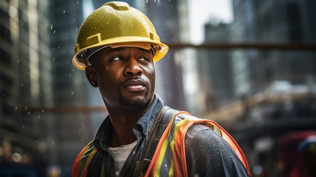 Photo capturing the essence of Labor Day with tall skyscrapers representing the urban workforce